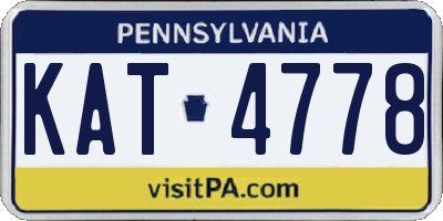 PA license plate KAT4778