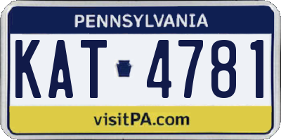 PA license plate KAT4781