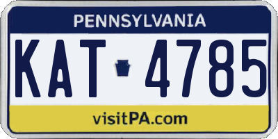PA license plate KAT4785