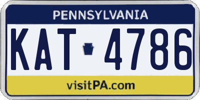 PA license plate KAT4786