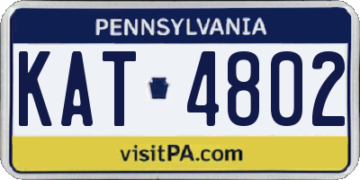 PA license plate KAT4802