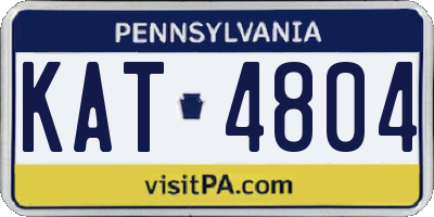 PA license plate KAT4804