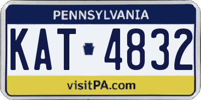 PA license plate KAT4832