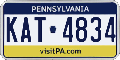 PA license plate KAT4834