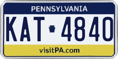 PA license plate KAT4840