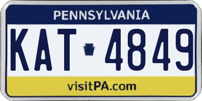 PA license plate KAT4849