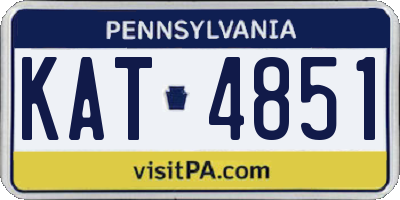 PA license plate KAT4851
