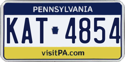 PA license plate KAT4854