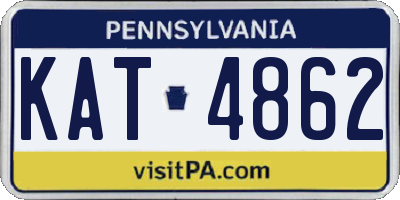 PA license plate KAT4862