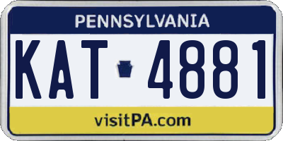 PA license plate KAT4881