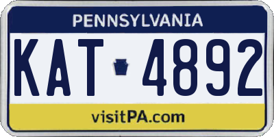 PA license plate KAT4892