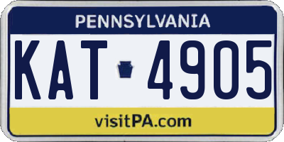 PA license plate KAT4905