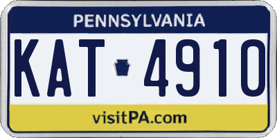 PA license plate KAT4910