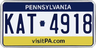 PA license plate KAT4918
