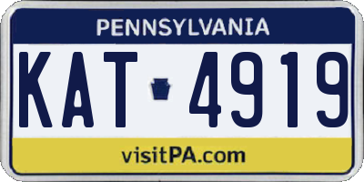 PA license plate KAT4919
