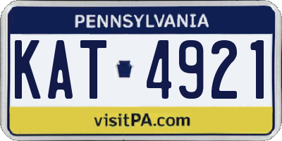 PA license plate KAT4921