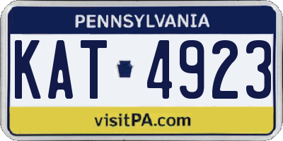 PA license plate KAT4923
