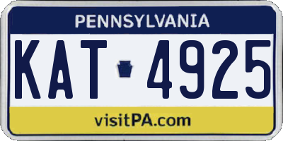 PA license plate KAT4925