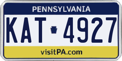 PA license plate KAT4927