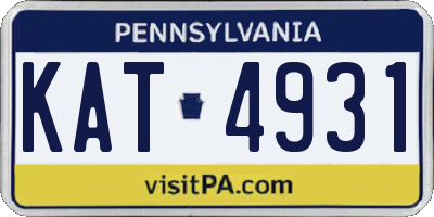 PA license plate KAT4931
