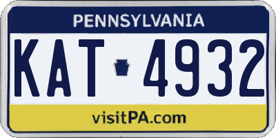 PA license plate KAT4932