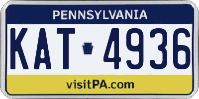 PA license plate KAT4936