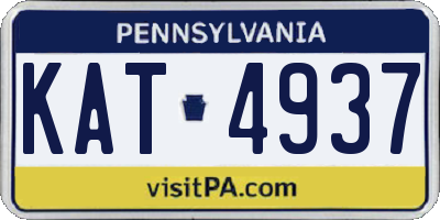 PA license plate KAT4937