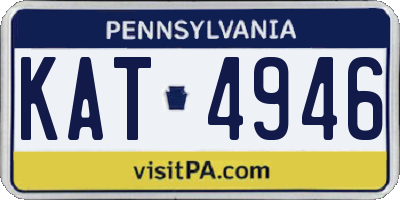 PA license plate KAT4946