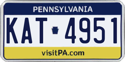PA license plate KAT4951