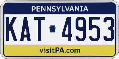 PA license plate KAT4953