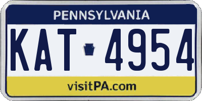 PA license plate KAT4954