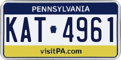 PA license plate KAT4961