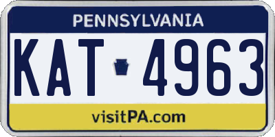 PA license plate KAT4963
