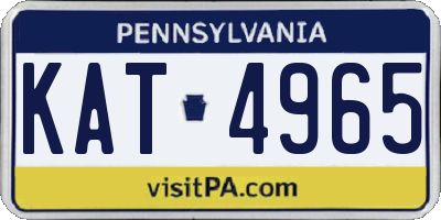 PA license plate KAT4965