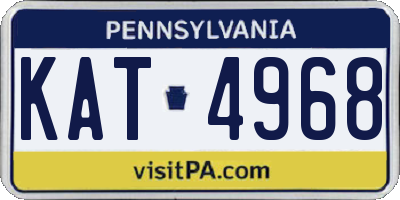 PA license plate KAT4968
