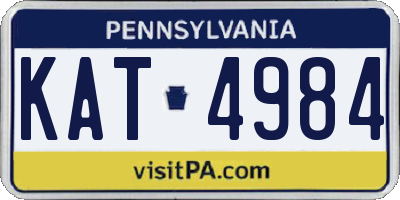 PA license plate KAT4984