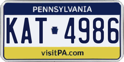 PA license plate KAT4986