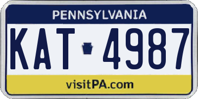 PA license plate KAT4987