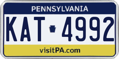 PA license plate KAT4992