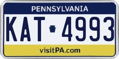 PA license plate KAT4993