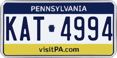 PA license plate KAT4994