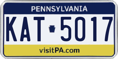 PA license plate KAT5017