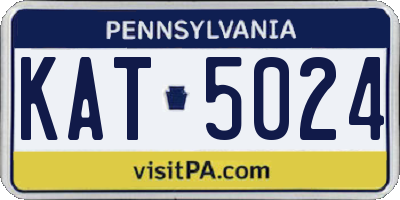 PA license plate KAT5024