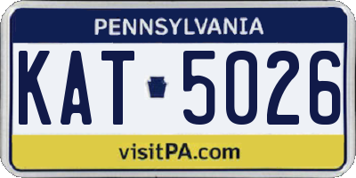 PA license plate KAT5026