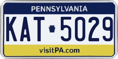 PA license plate KAT5029