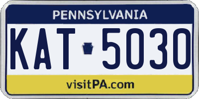 PA license plate KAT5030