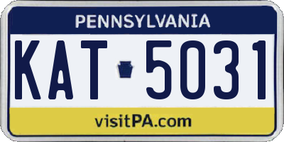 PA license plate KAT5031