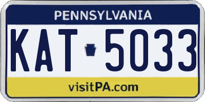 PA license plate KAT5033