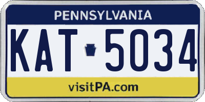 PA license plate KAT5034