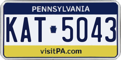 PA license plate KAT5043